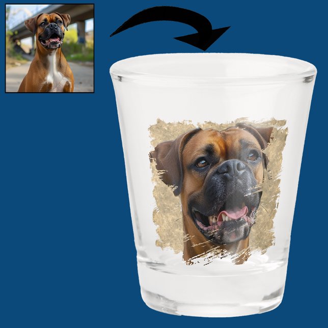 Vaso De Chupito Foto única de oro para boxeador negro perro amante (Subido por el creador)