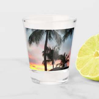 Vaso De Chupito Fotografía de paisajes tropicales de palmas de sol