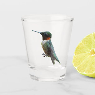 Vaso De Chupito Fotografía de pájaro húmedo con trompetas de rubí