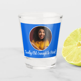 Vaso De Chupito Fotografía del 21° cumpleaños del marco suficiente