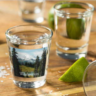 Vaso De Chupito Fotografía panorámica del Monte Rainier en Washing
