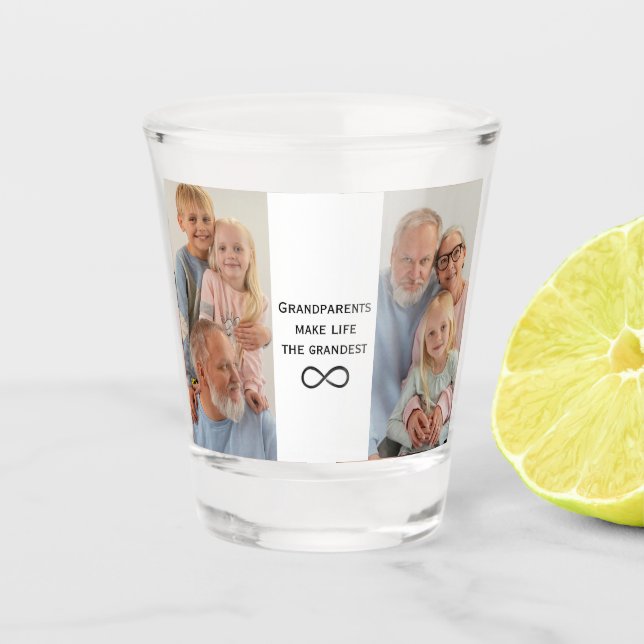 Vaso De Chupito Fotos de abuelos personalizados y vidrio de dispar (Anverso)