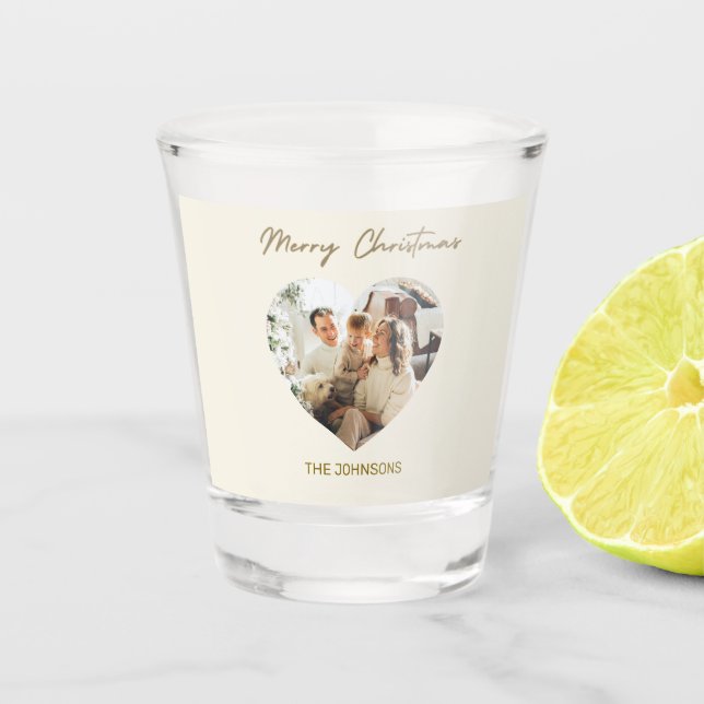 Vaso De Chupito Fotos personalizadas de Feliz Navidad Glass de dis (Anverso)