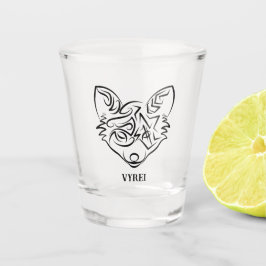 Vaso De Chupito Fox tribal negra y blanca