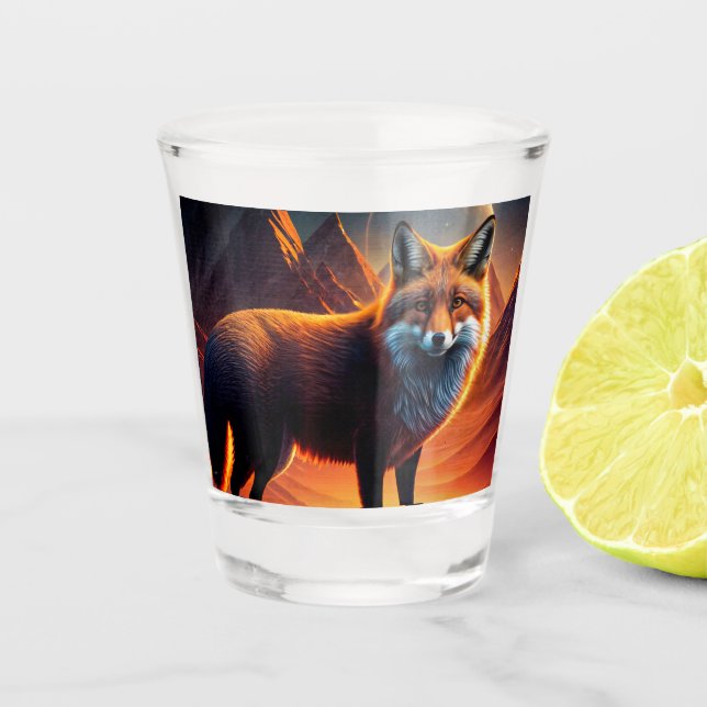 Vaso De Chupito Fox y una luna llena (Anverso)