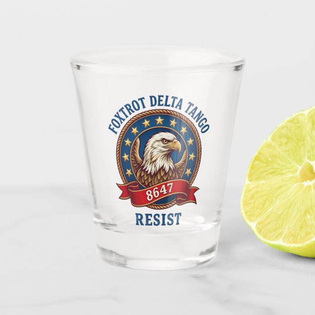 Vaso De Chupito Foxtrot Delta Tango Resistir (Anverso)