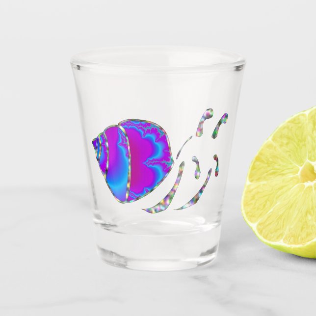 Vaso De Chupito Fractal Blue y Purple Snack Shell (Anverso)
