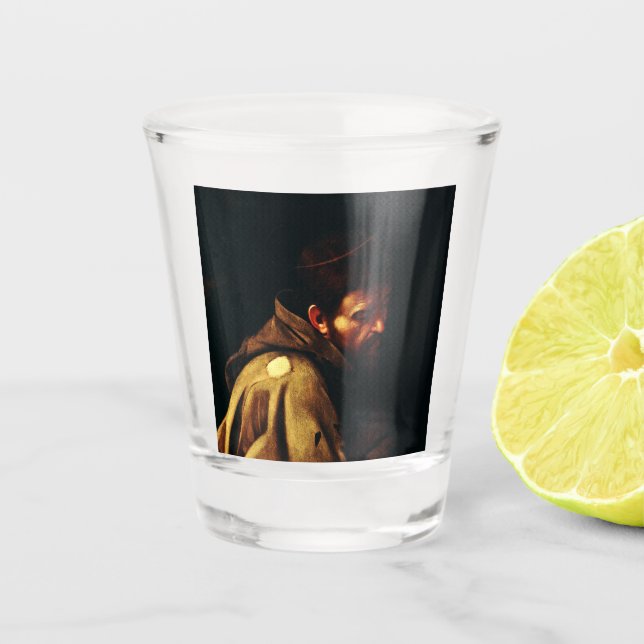 Vaso De Chupito Francisco de Asís por Caravaggio (Anverso)
