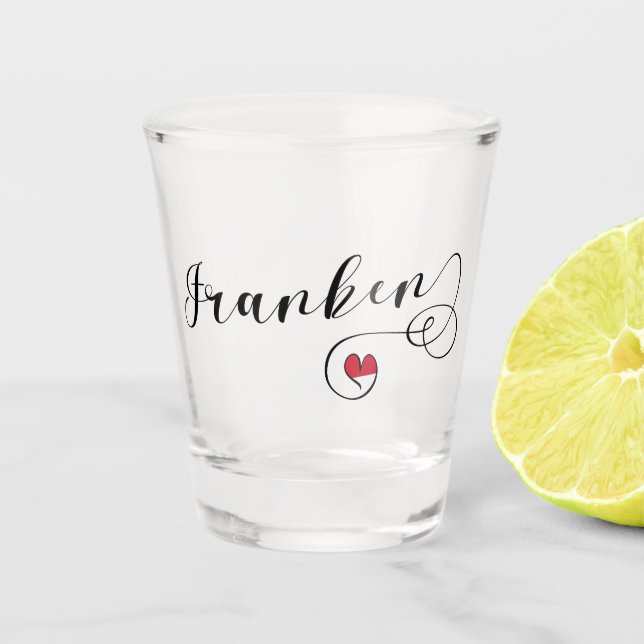 Vaso De Chupito Franken, Franconia Flag Heart, Franconian (Anverso)