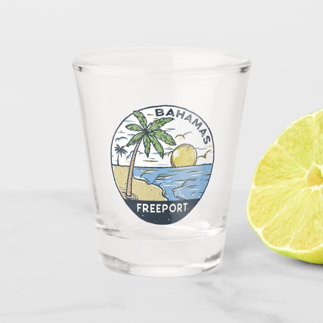 Vaso De Chupito Freeport Bahamas Vintage (Anverso)