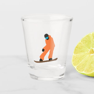 Vaso De Chupito Freeride Snowboarder Naranja Suit Snowboarding