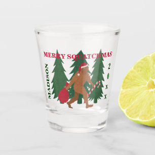 Vaso De Chupito Friki divertido del navidad de Santa Squatch