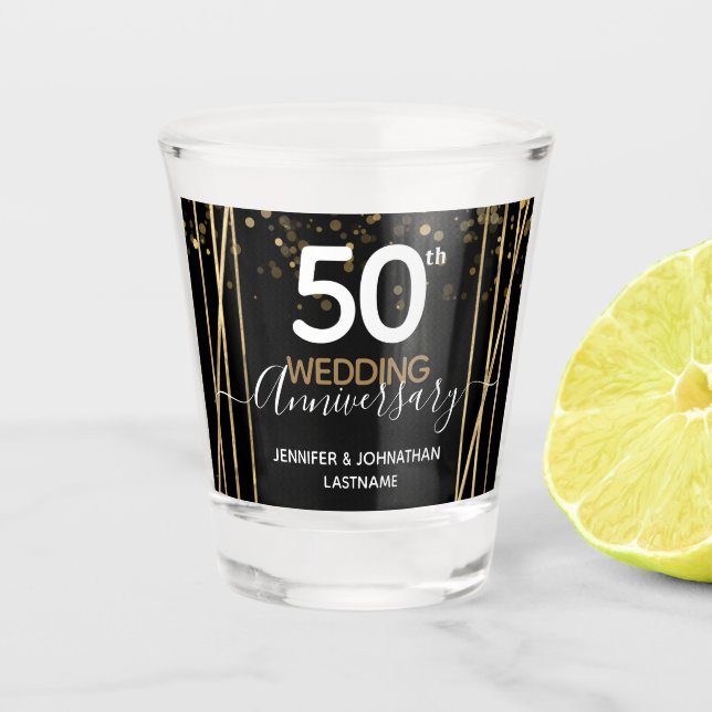 Vaso De Chupito Frontera de oro de 50 años (Anverso)