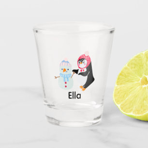 Vaso De Chupito Frosty el muñeco de nieve y el pingüino