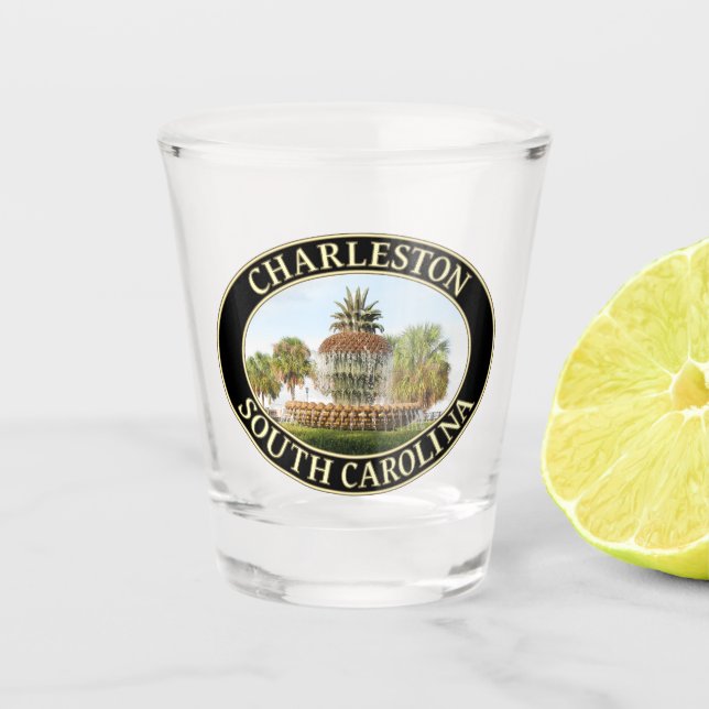 Vaso De Chupito Fuente de Piña Charleston, Carolina del Sur (Anverso)