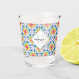 Vaso De Chupito Fuente floral arcoiris personalizada Art Deco