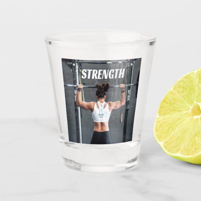Vaso De Chupito Fuerza Fitness Mujeres Músculo Peor Motivación (Anverso)