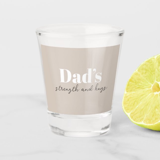 Vaso De Chupito Fuerza y abrazos de papá - regalo del día del padr (Anverso)