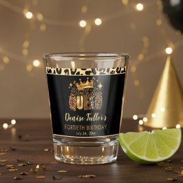 Vaso De Chupito Fun Leopard Birthday Queen Forty Birthday