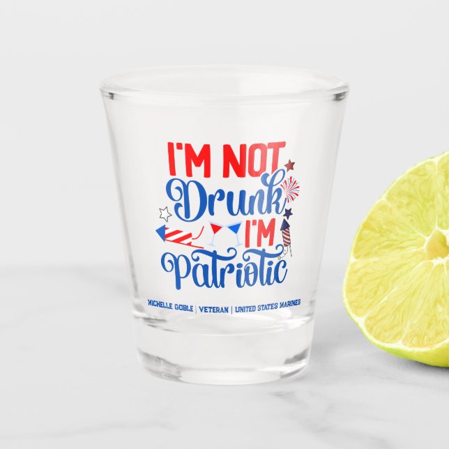 Vaso De Chupito Fun Patriótico 4 de Julio Personalizado (Anverso)