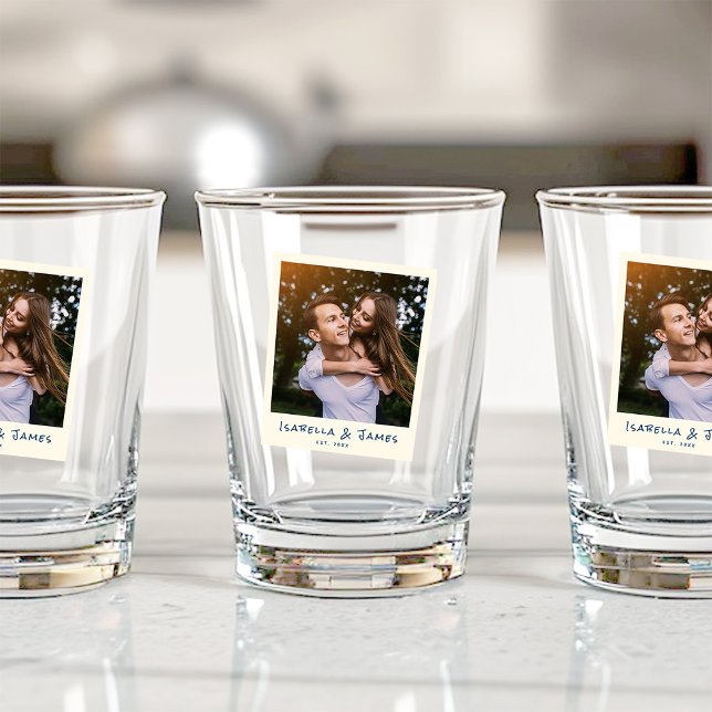 Vaso De Chupito Fun Retro Photo Frame Wedding Engagement Party (Subido por el creador)