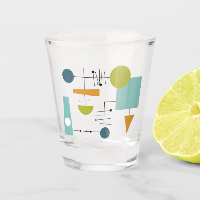 Vaso De Chupito Funky Geometric Flowchart Throwback Mid Century (Anverso)
