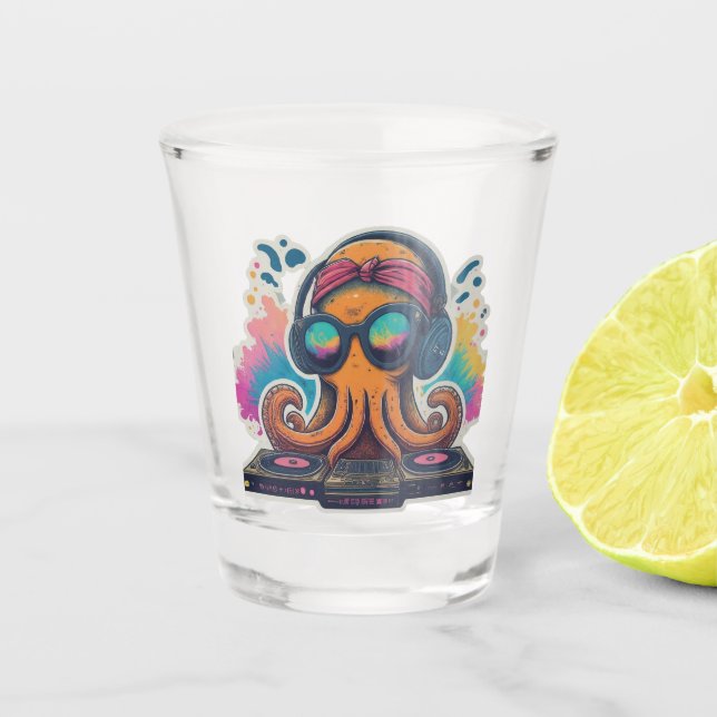 Vaso De Chupito Funky Octopus DJ (Anverso)