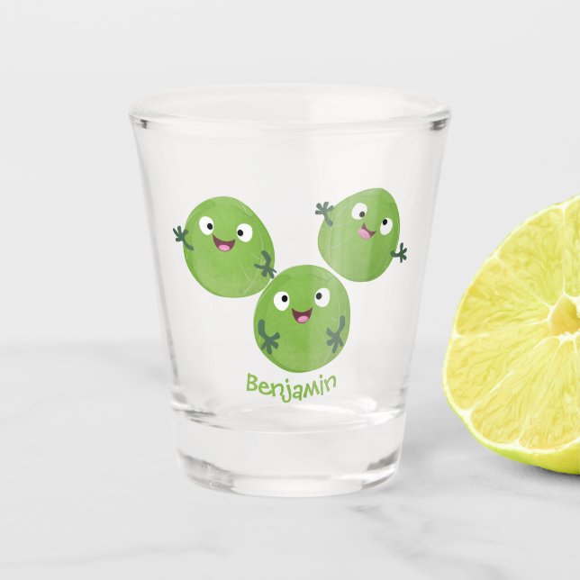 Vaso De Chupito Funny Brussels brota personalizado de verduras (Anverso)
