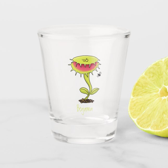 Vaso De Chupito Funny carnívoro Venus trampa de mosca personalizad (Anverso)