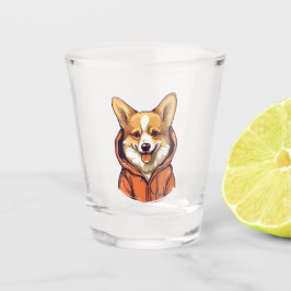 Vaso De Chupito Funny Corgi Usando Hoodie