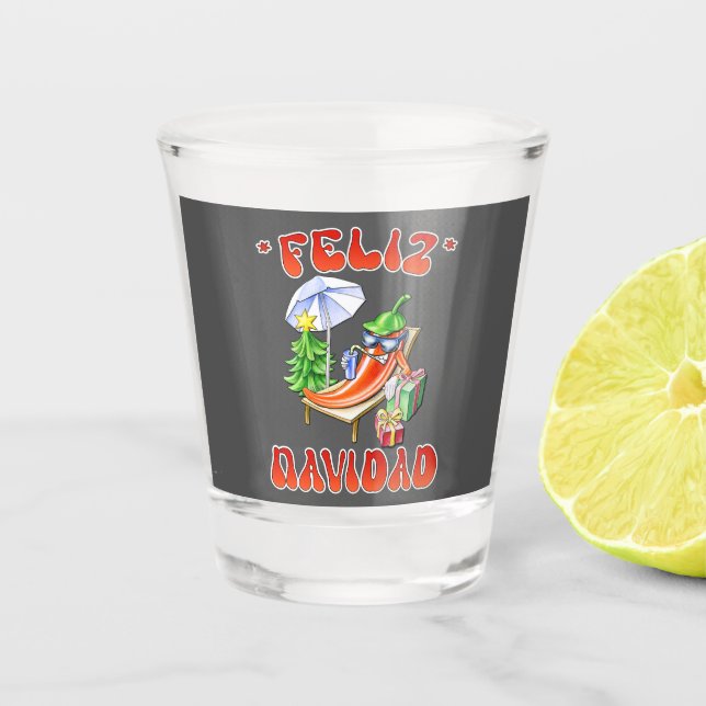 Vaso De Chupito Funny Feliz Navidad Navidad Chili (Anverso)