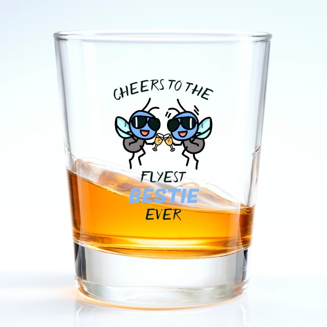 Vaso De Chupito Funny Fly Pun Saluda al Mejor Amigo Feliz Cumpleañ (cool fly best friend birthday shot glass)