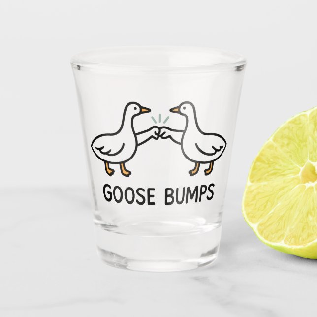 Vaso De Chupito Funny Goose Bump Personalizado | Fist Bump Geese A (Anverso)