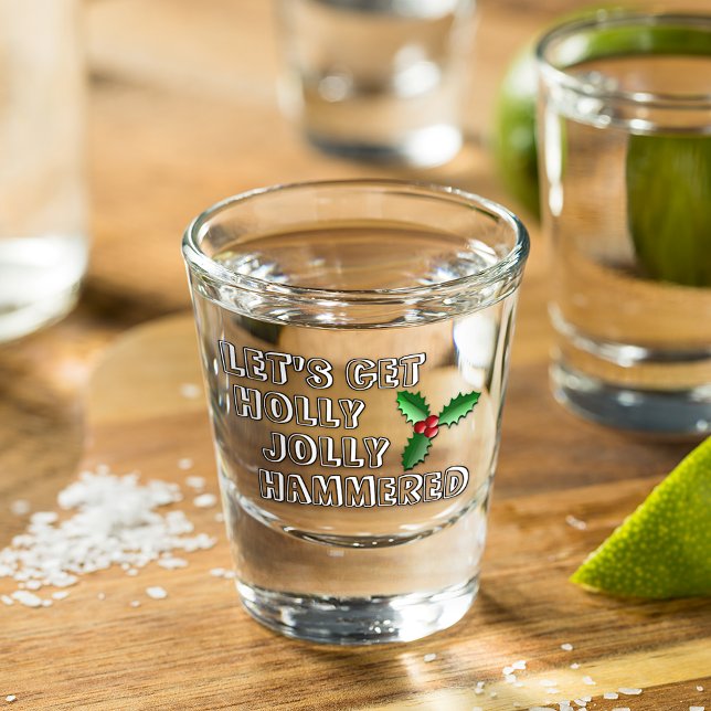 Vaso De Chupito Funny Holly Jolly Red Berries Green Leyes vacacion (Subido por el creador)
