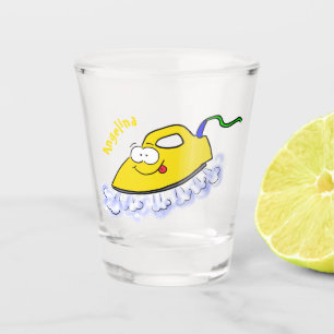 Vaso De Chupito Funny ilustracion de lavandería de hierro personal
