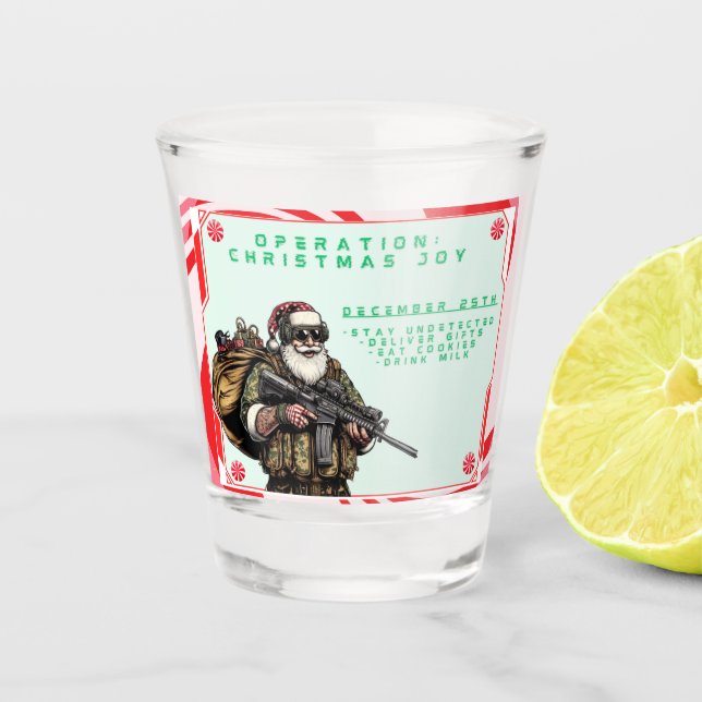 Vaso De Chupito Funny Military/Navidades Santa (Anverso)