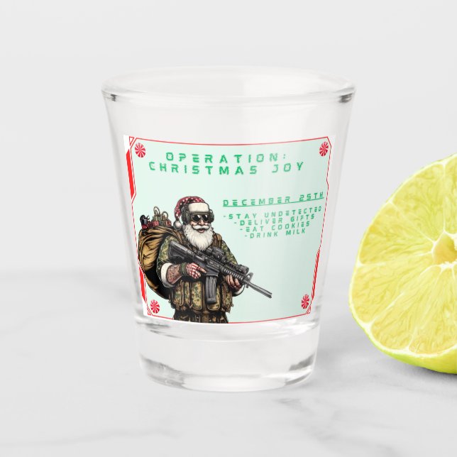 Vaso De Chupito Funny Military/Navidades Santa (Anverso)