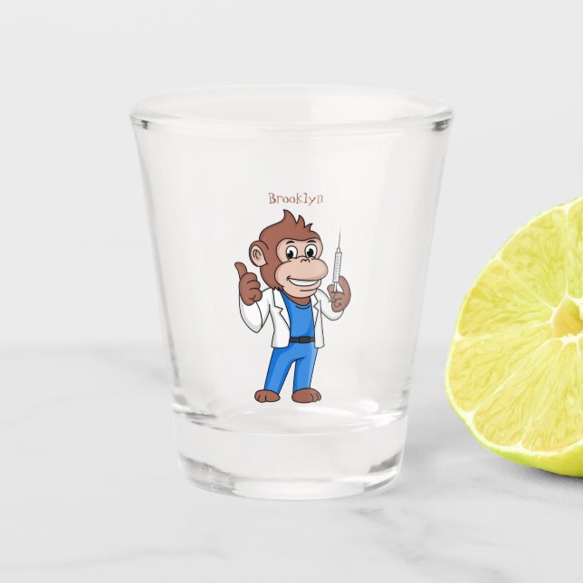 Vaso De Chupito Funny orangutan ape personalizado médica (Anverso)