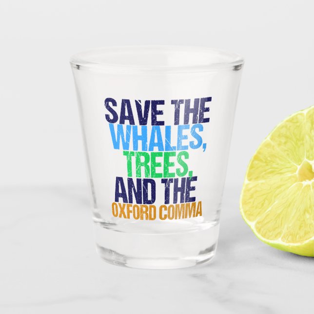 Vaso De Chupito Funny Oxford Comma (Anverso)