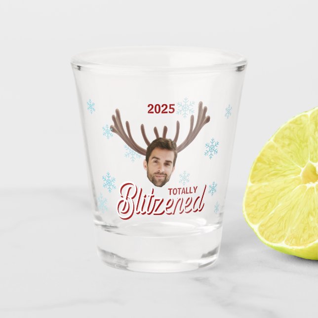 Vaso De Chupito Funny Photo Face Blitzened Christmas Custom Gift (Anverso)
