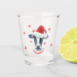 Vaso De Chupito Funny Santa Cow Cowabunga Navidades