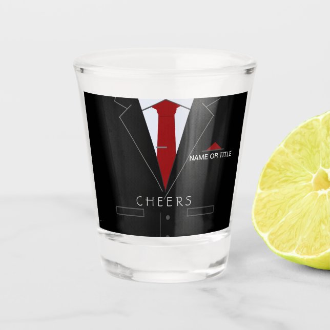 Vaso De Chupito Funny Shot Glass Personalizado Name Business Suite (Anverso)