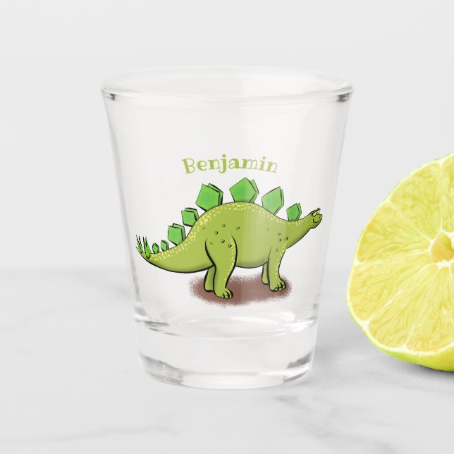 Vaso De Chupito Funny stegosaurus dinosaur personalizado (Anverso)