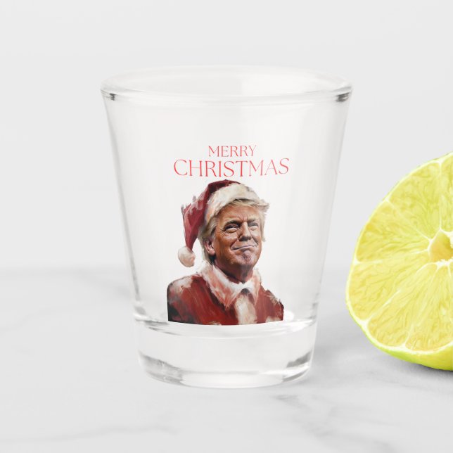 Vaso De Chupito Funny tarjeta de Navidades de Trump Santa Claus (Anverso)