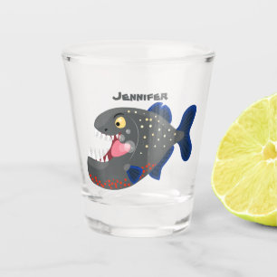 Vaso De Chupito Furioso ilustracion personalizado de piranha