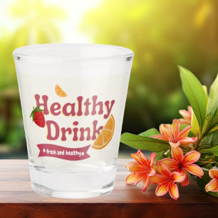 Vaso De Chupito Gafas de bebida saludable rosa y amarilla