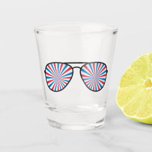 Vaso De Chupito Gafas de sol de Swirl Patriótico PopArt