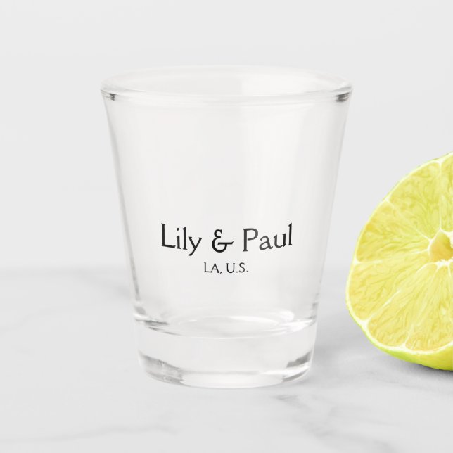 Vaso De Chupito Game on add couple name wedding party place city g (Anverso)