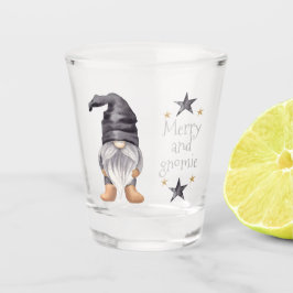 Vaso De Chupito Gangnomo de acuarela de invierno para Navidades