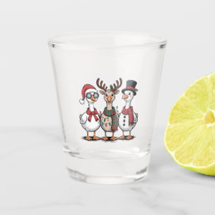 Vaso De Chupito Ganso con sombrero de Santa Navidad Amantes de los